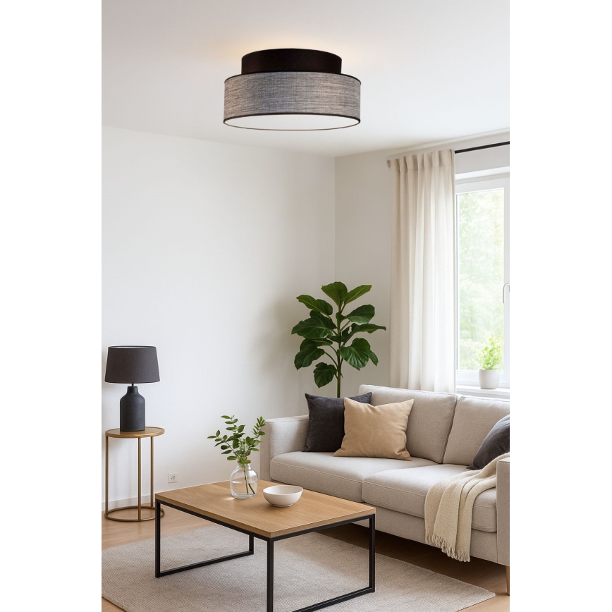Plafonnier GRACE 1xE27/60W/230V noir/gris