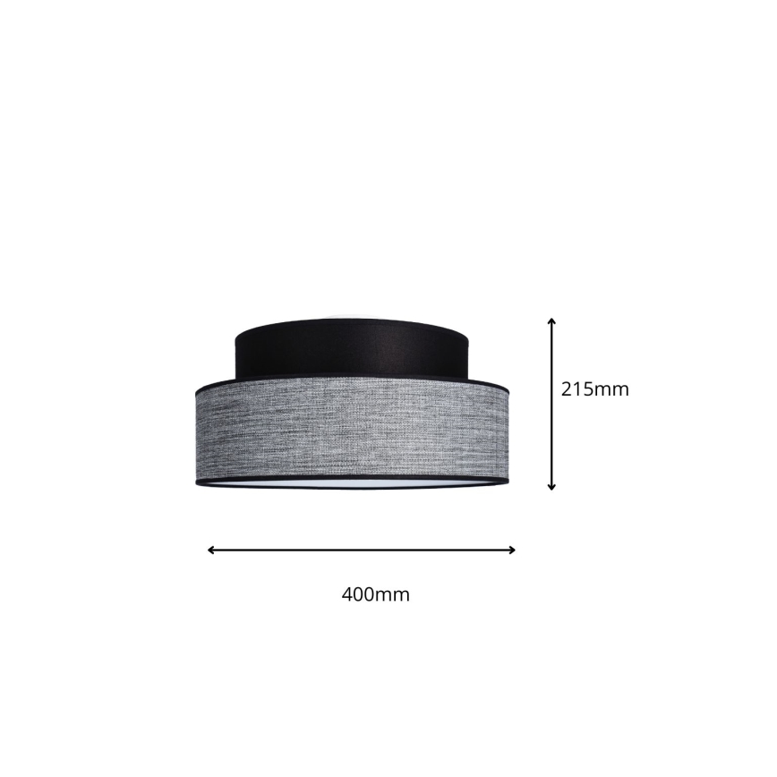 Plafonnier GRACE 1xE27/60W/230V noir/gris