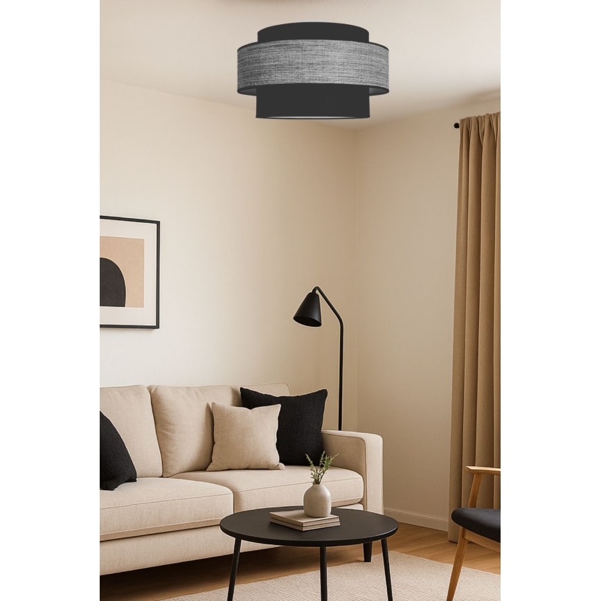 Plafonnier GRACE 1xE27/60W/230V noir/gris