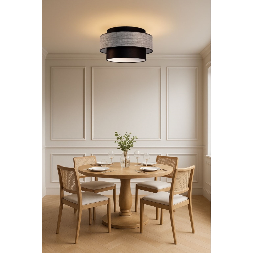 Plafonnier GRACE 1xE27/60W/230V noir/gris