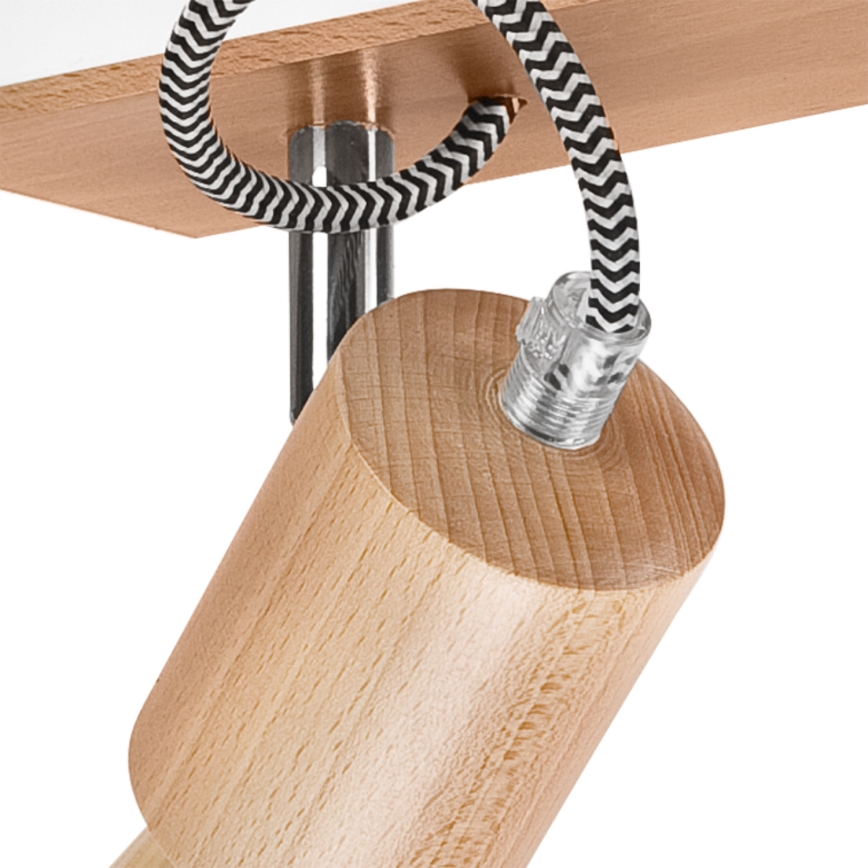 Plafonnier GUSTAVO 2xE27/60W/230V hêtre - certifié FSC