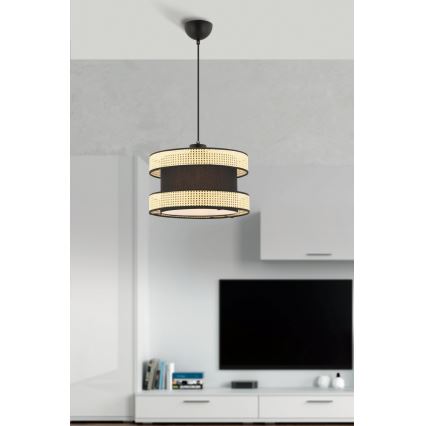 Plafonnier HALO 1xE27/60W/230V noir/beige