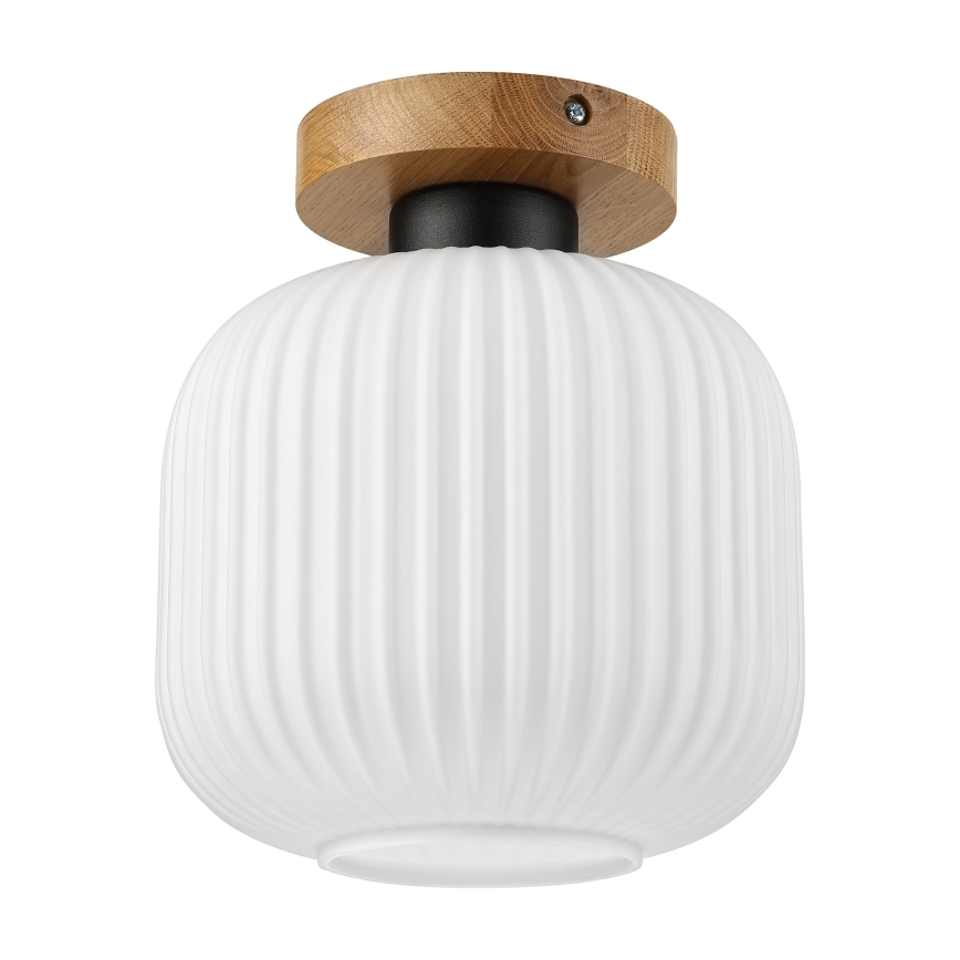 Plafonnier HARMA WOOD 1 x E27 / 15 W / 230 V, chêne/blanc, Ø 20 cm
