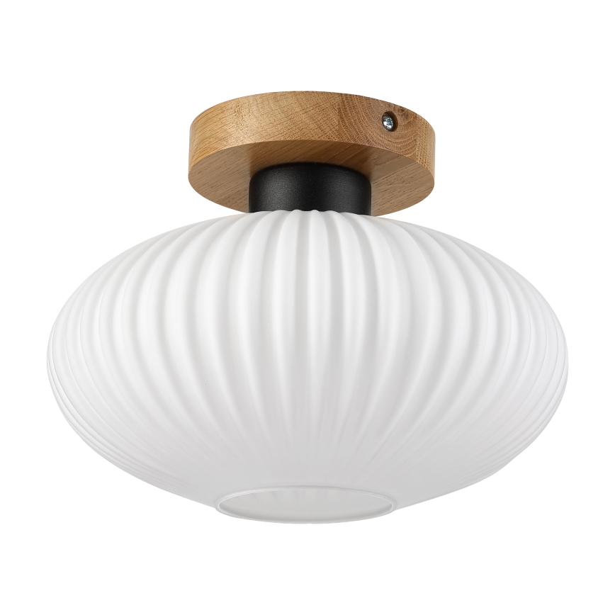 Plafonnier HARMA WOOD 1xE27/15W/230V chêne/blanc Ø 25 cm