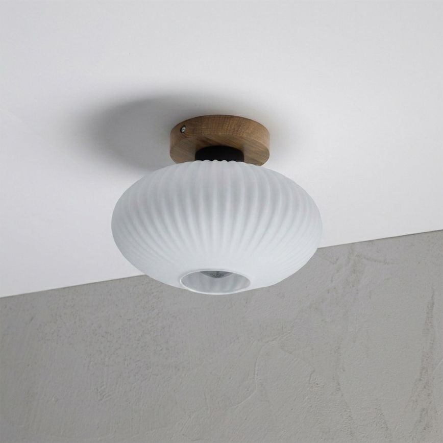 Plafonnier HARMA WOOD 1xE27/15W/230V chêne/blanc Ø 25 cm