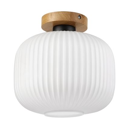 Plafonnier HARMA WOOD 1xE27/15W/230V chêne/blanc Ø 25 cm