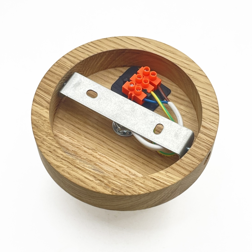 Plafonnier HARMA WOOD 1xE27/15W/230V chêne/blanc Ø 25 cm