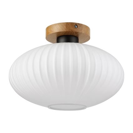 Plafonnier HARMA WOOD 1xE27/15W/230V chêne/blanc Ø 30 cm