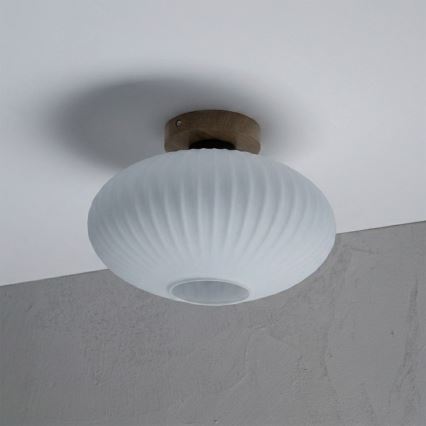 Plafonnier HARMA WOOD 1xE27/15W/230V chêne/blanc Ø 30 cm