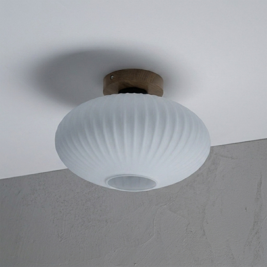 Plafonnier HARMA WOOD 1xE27/15W/230V chêne/blanc Ø 30 cm