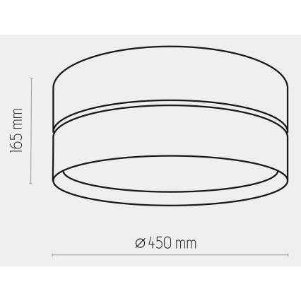 Plafonnier HILTON 3xE27/15W/230V d. 45 cm laiton/noir