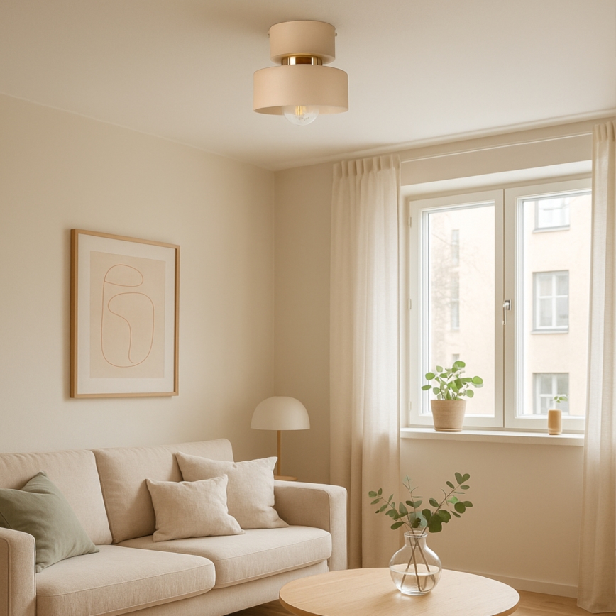 Plafonnier IGNIA 1xE27/60W/230V beige/doré