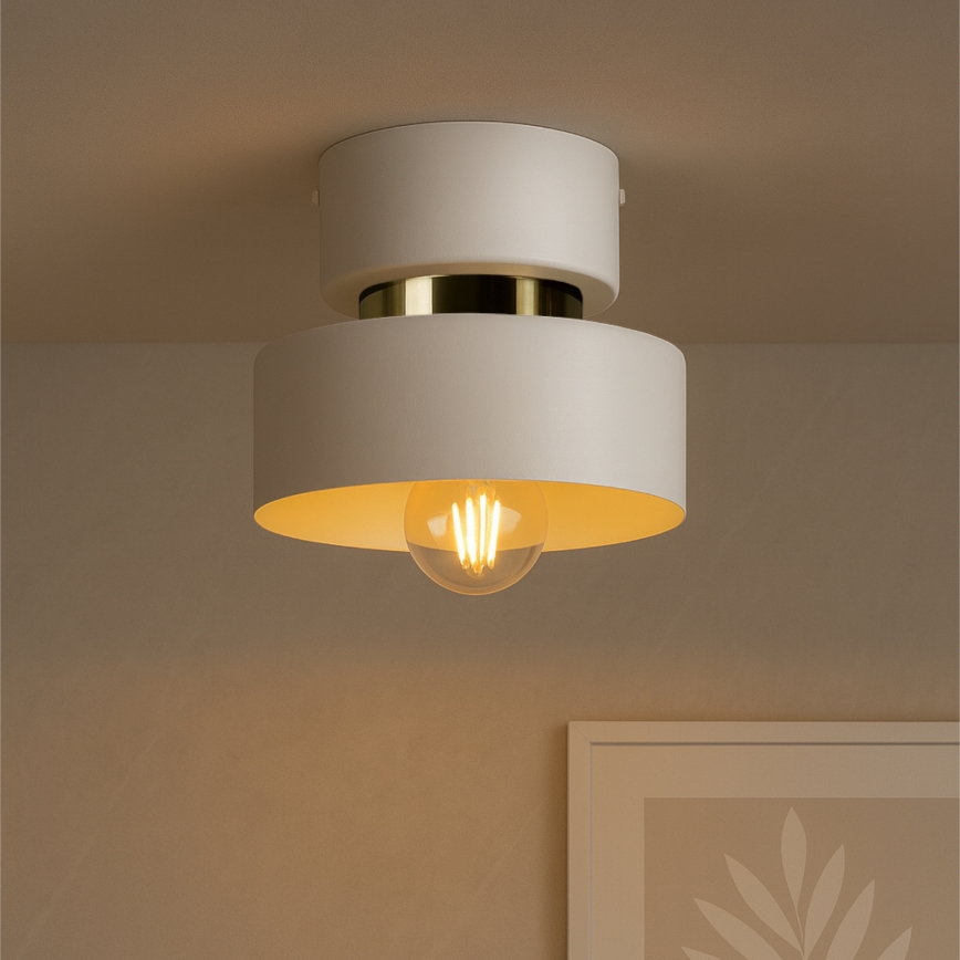 Plafonnier IGNIA 1xE27/60W/230V blanc/doré