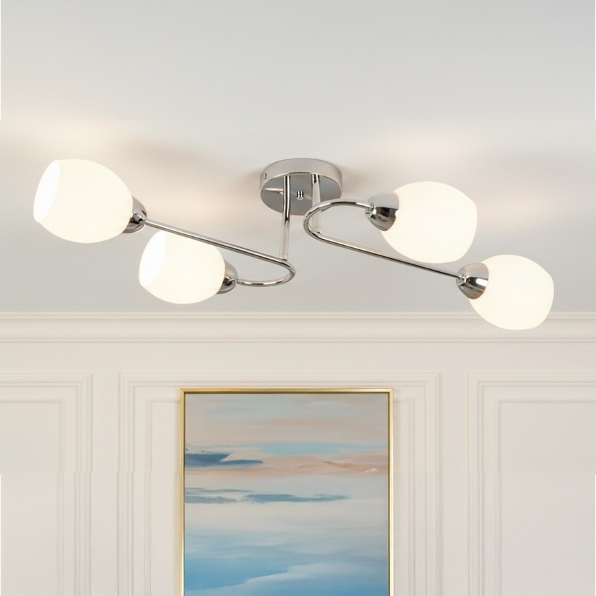 Plafonnier KING 4xE27/15W/230V chrome brillant
