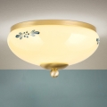 Plafonnier LANDHAUS 1xE27/60W/230V Ø 21 cm laiton/beige/bleu