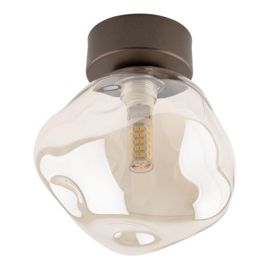 Plafonnier LAVA 1xG9/8W/230V bronze/beige fumé