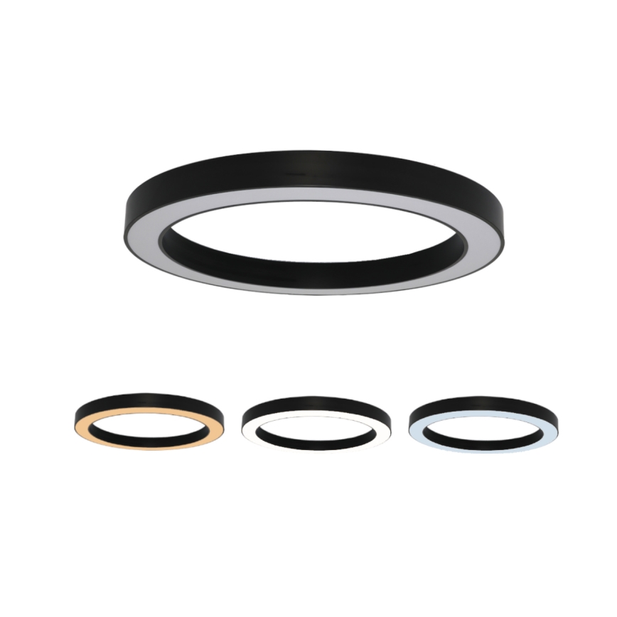 Plafonnier LED/100 W/230 V 3000/4000/6500 K diam. 100 cm noir
