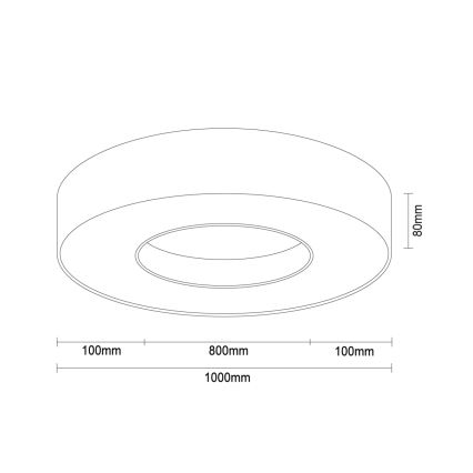 Plafonnier LED 100W/230V 3000/4000/6500K Ø 100 cm blanc
