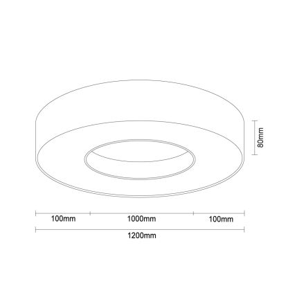 Plafonnier LED 115 W/230 V — Températures de couleur 3000/4000/6500 K — Ø 120 cm — Blanc