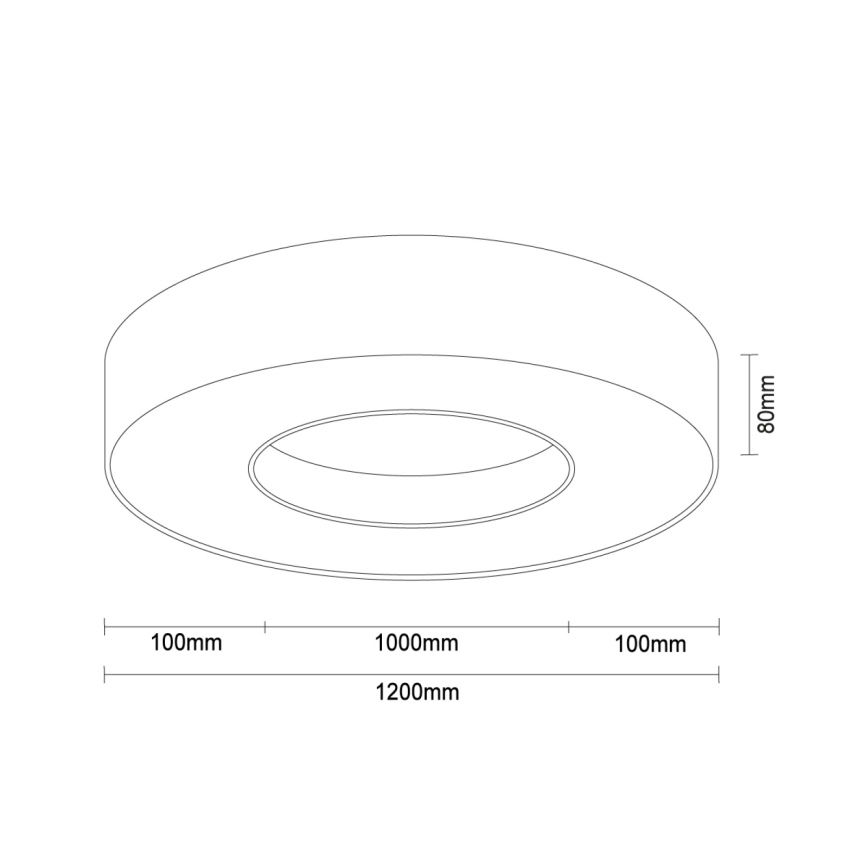 Plafonnier LED 115 W/230 V — Températures de couleur 3000/4000/6500 K — Ø 120 cm — Blanc