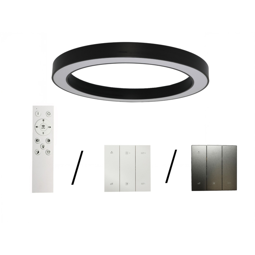 Plafonnier LED 115W/230V 3000/4000/6500K Ø 120 cm noir