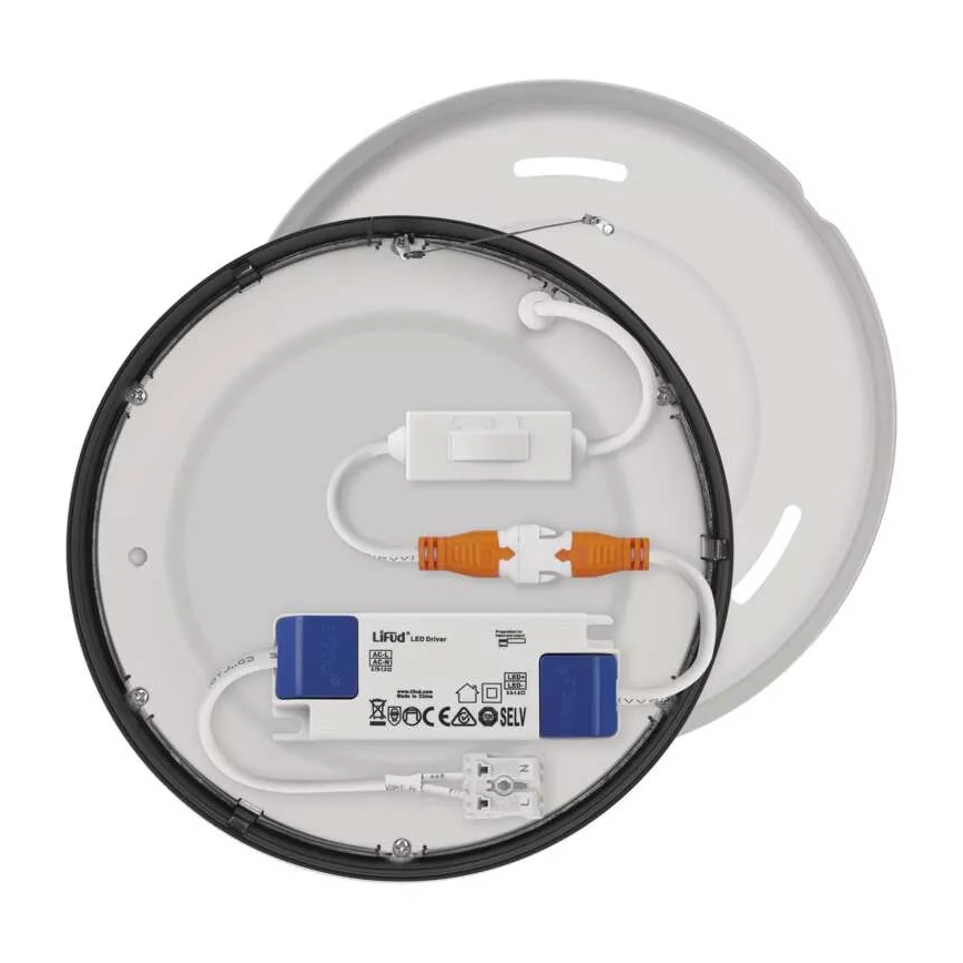 Plafonnier NEXXO LED/12,5W/230V 3000/3500/4000K d. 17 cm noir