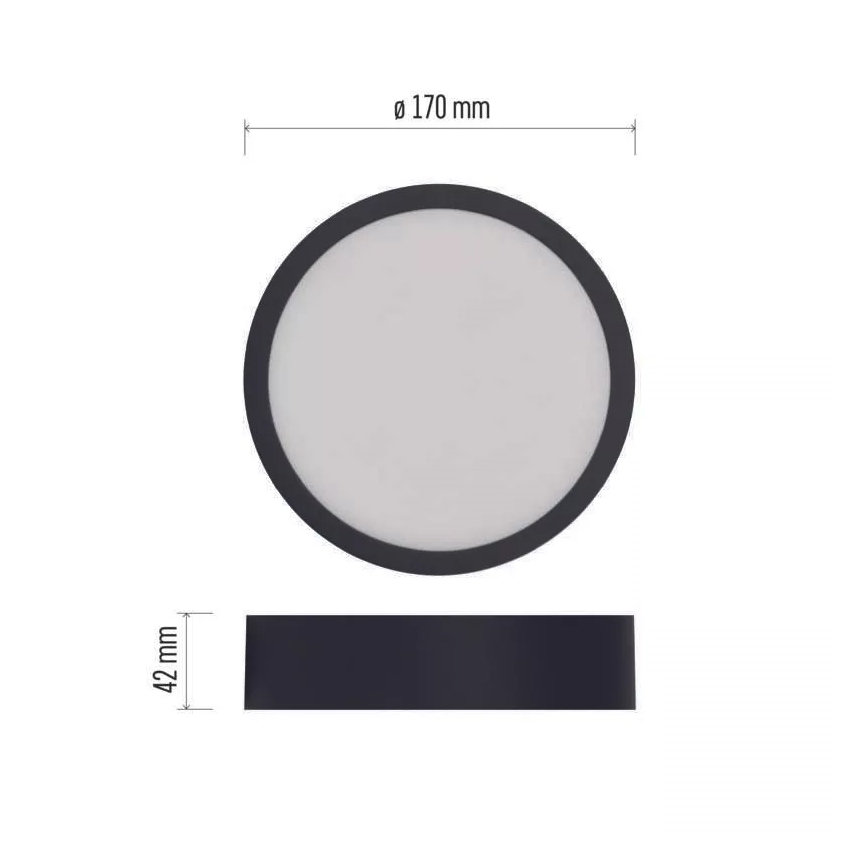 Plafonnier NEXXO LED/12,5W/230V 3000/3500/4000K d. 17 cm noir