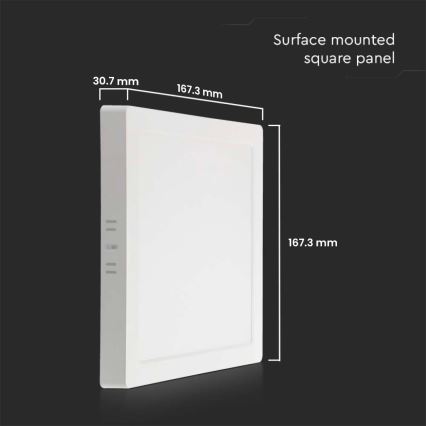 Plafonnier LED/12W/230V 3000K 16,7x16,7 cm blanc