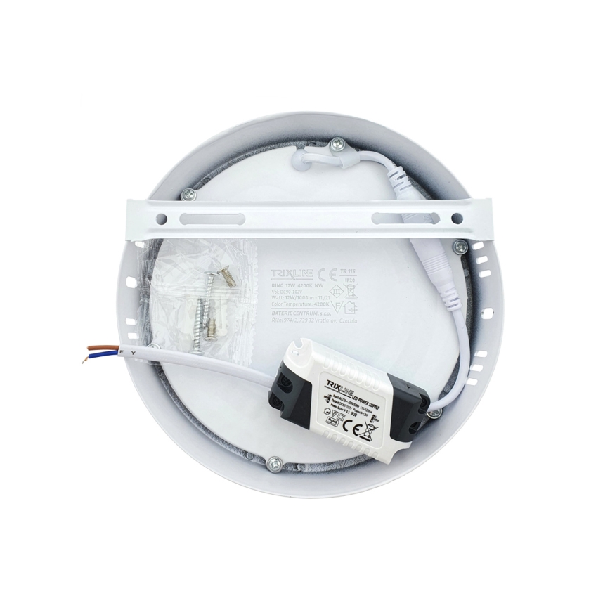 Plafonnier LED/12W/230V 4200K d. 16 cm blanc