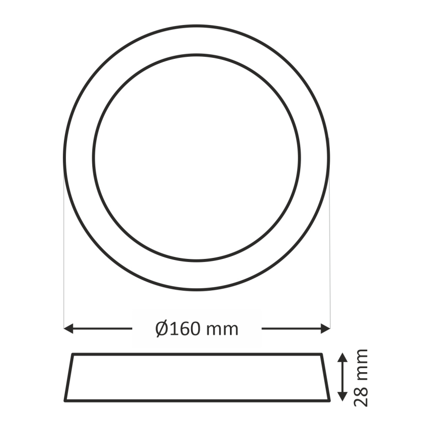 Plafonnier LED/12W/230V 4200K d. 16 cm blanc