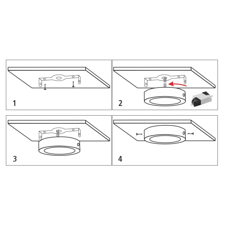 Plafonnier LED/12W/230V 4200K d. 16 cm blanc