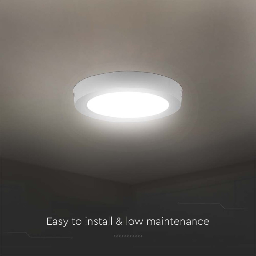 Plafonnier LED/12W/230V 6500K d. 16,7 cm blanc