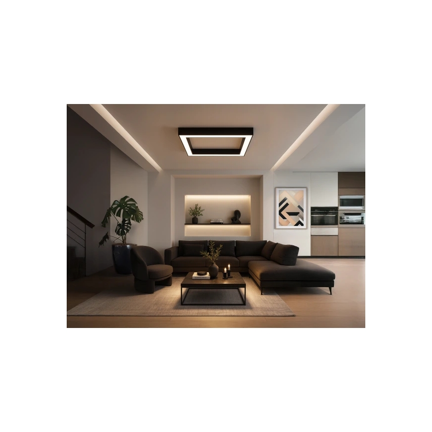 Plafonnier LED 130 W 230 V 3000/4000/6500 K 100 x 100 cm noir