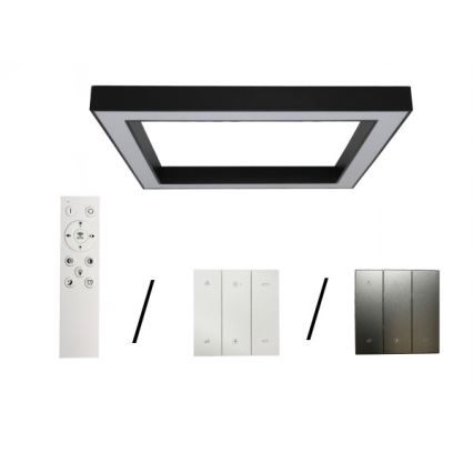 Plafonnier LED 130 W 230 V 3000/4000/6500 K 100 x 100 cm noir