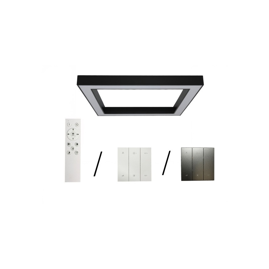 Plafonnier LED 130 W 230 V 3000/4000/6500 K 100 x 100 cm noir