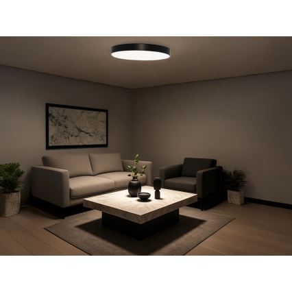 Plafonnier LED 135W/230V 3000/4000/6500K Ø 80 cm noir