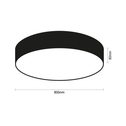 Plafonnier LED 135W/230V 3000/4000/6500K Ø 80 cm noir