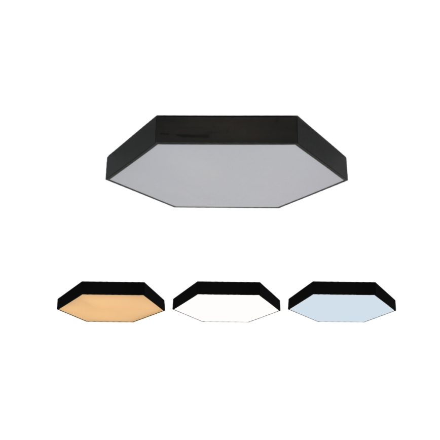 Plafonnier LED 135W/230V 3000/4000/6500K Ø 80 cm noir