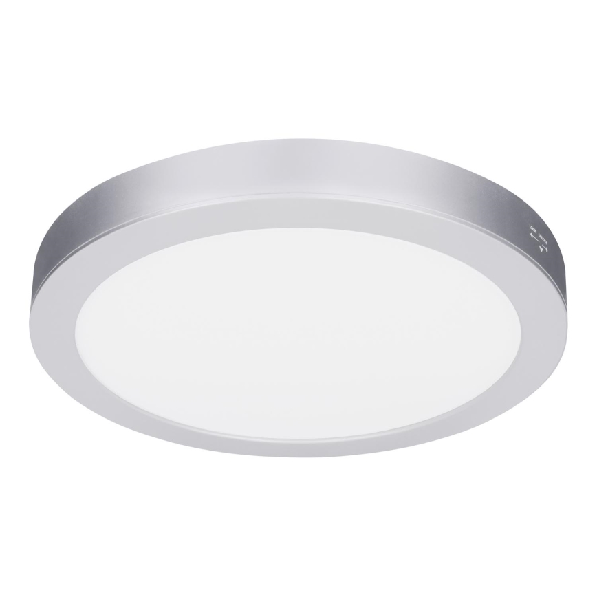 Plafonnier LED 2 en 1 (apparent/encastrable) 18W/230V 3000/4000/6000K Ø 22,5 cm IP54 argenté