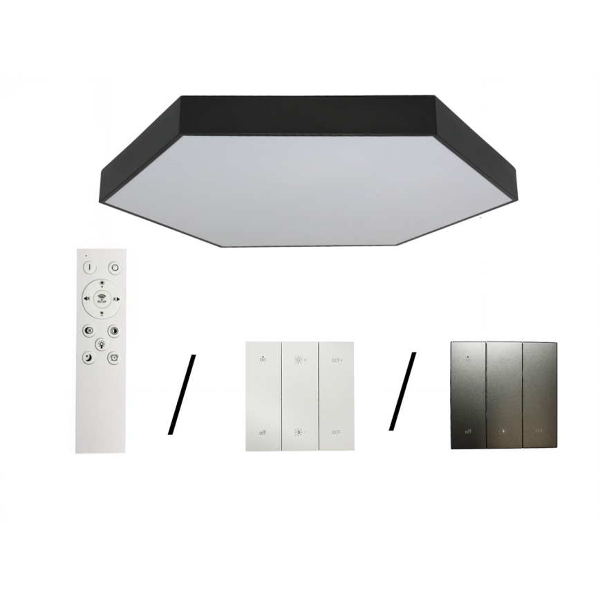 Plafonnier LED/200W/230V 3000/4000/6500K Ø 100 cm noir