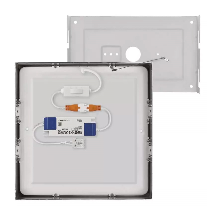 Plafonnier NEXXO LED/21W/230 3000/3500/4000K 22,5x22,5 cm chrome mat