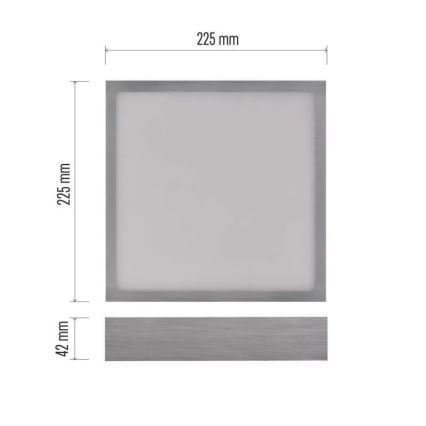 Plafonnier NEXXO LED/21W/230 3000/3500/4000K 22,5x22,5 cm chrome mat