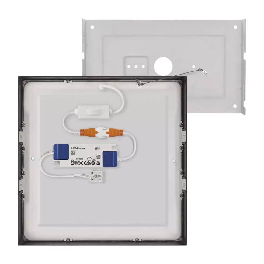 Plafonnier NEXXO LED/21W/230V 3000/3500/4000K 22,5x22,5 cm noir