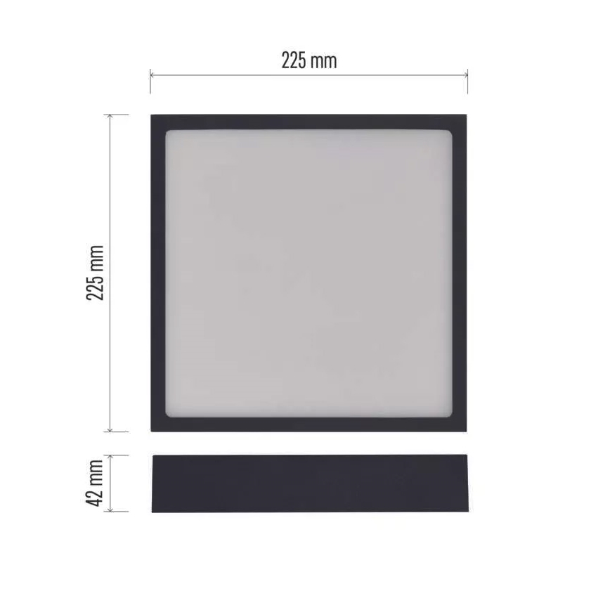Plafonnier NEXXO LED/21W/230V 3000/3500/4000K 22,5x22,5 cm noir