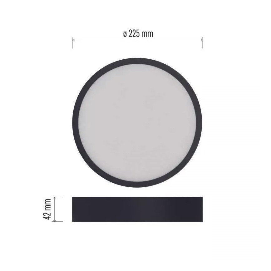 Plafonnier NEXXO LED/21W/230V 3000/3500/4000K d. 22,5 cm noir