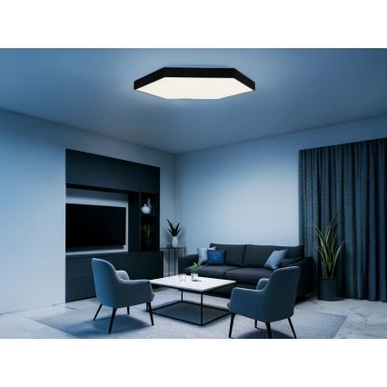 Plafonnier LED 240 W/230 V, 3000/4000/6500 K, Ø 120 cm, noir