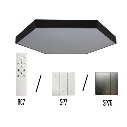 Plafonnier LED 240 W/230 V, 3000/4000/6500 K, Ø 120 cm, noir