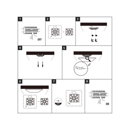 Plafonnier LED/24W/230V 3000/4000/6500K 30x30 cm noir