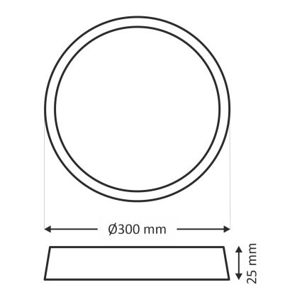 Plafonnier LED/24W/230V 3000/4000/6500K Ø 30 cm blanc