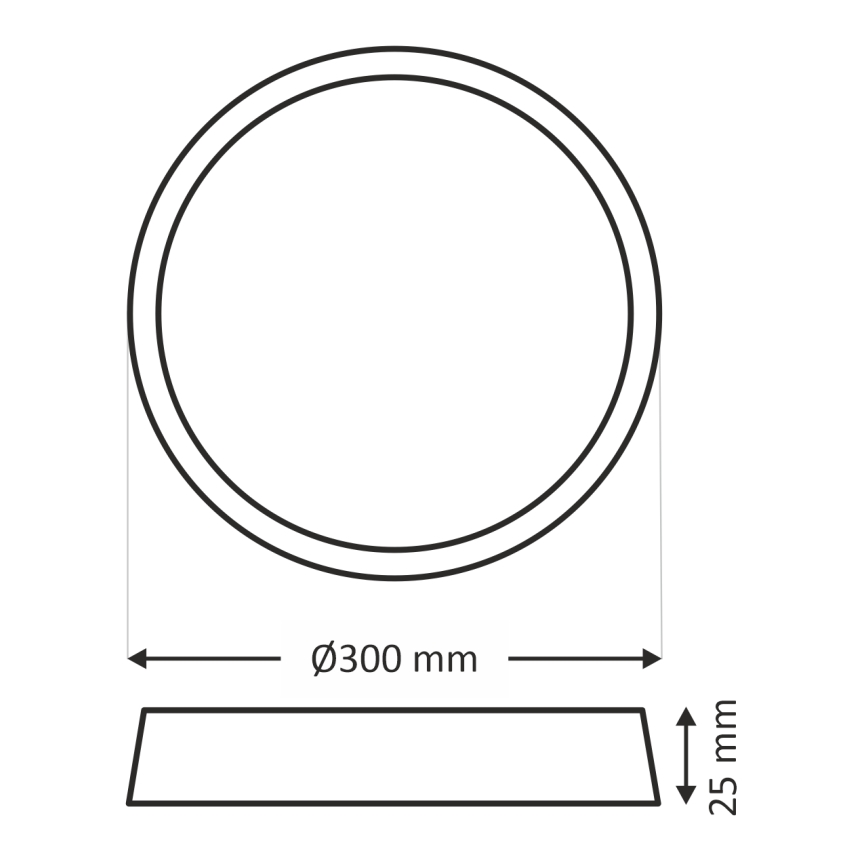 Plafonnier LED/24W/230V 3000/4000/6500K Ø 30 cm marron
